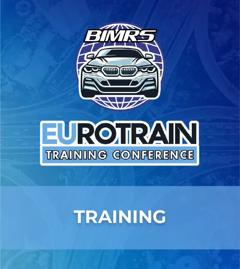 Graphic for EuroTrain Training Conference with logos and 'Training' text on a blue background.